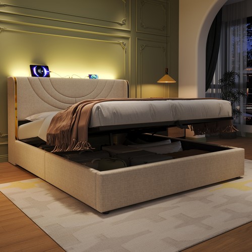 4ft6 double upholstered bed - double,