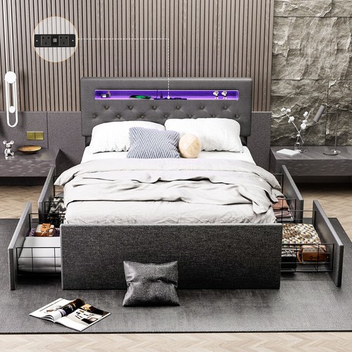 4ft6 double bed - bed, frame