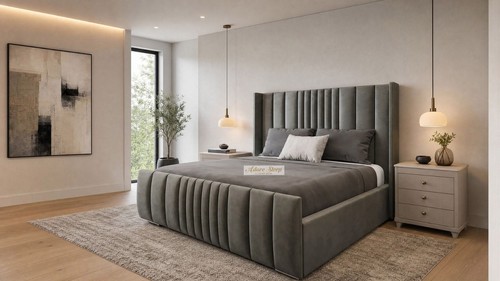 Winged lined panel - lined, headboard
