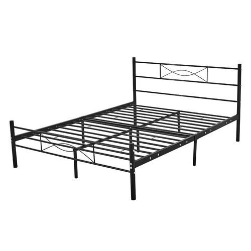 4ft6 double strong metal bed - metal,