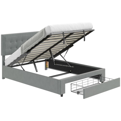 Homcom 4ft6 double bed - homcom, frame