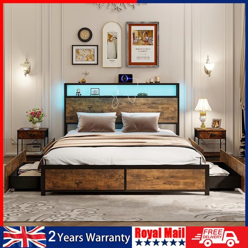 4ft6 double bed frame metal - double,