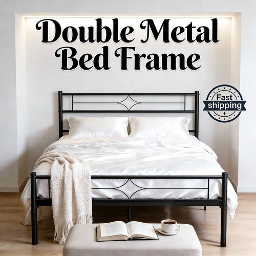 4ft6 double metal bed frame - 4ft6,