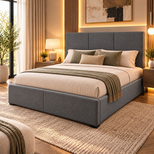 4ft6 double bed - 4ft6, grey