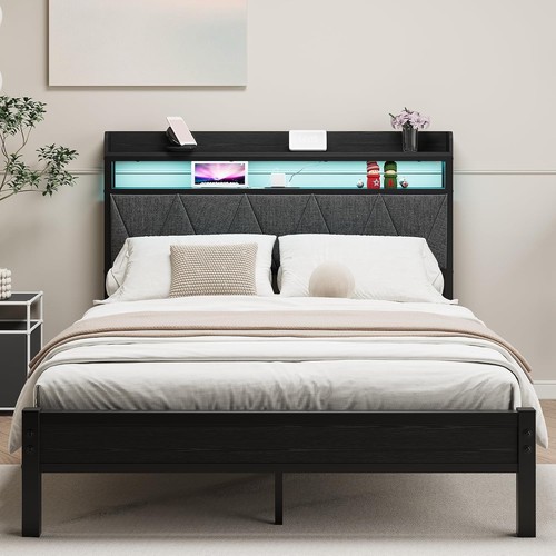 Double bed frame grey - bed,