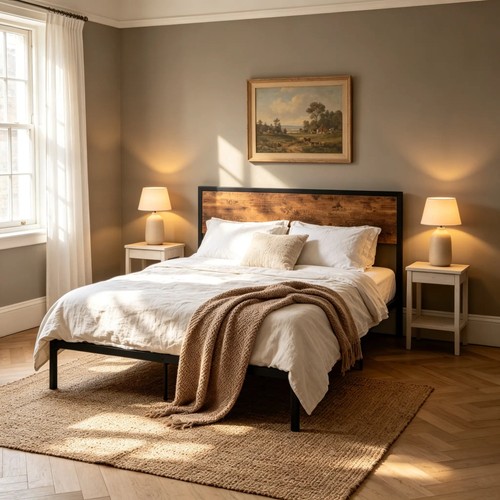 New retro single double bed - new,