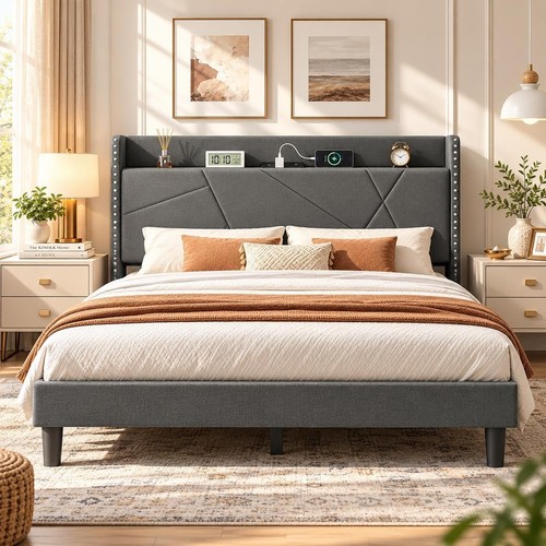 4ft6 double bed frame 135x190 - bed,