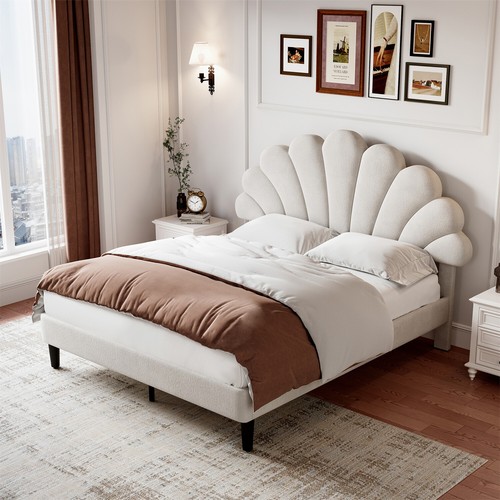 Double bed velvet - velvet, upholstered