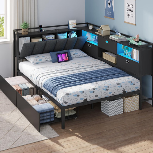 Double 4ft6 hidden storage - hidden,