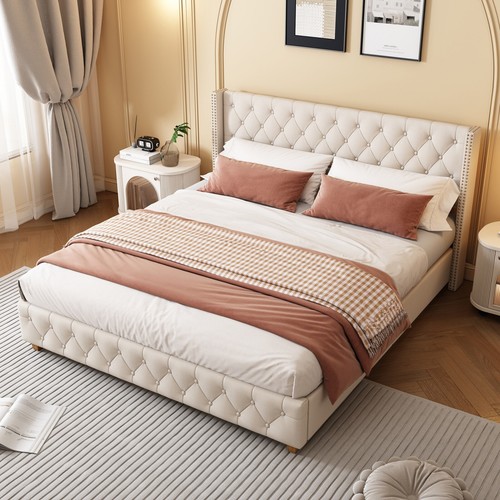 Velvet upholstered bed frame - upholstered,