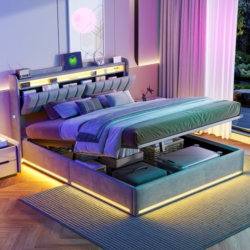 Double 4ft6 ottoman lift - double, up