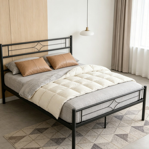 Double metal bed 190x135cm - double,