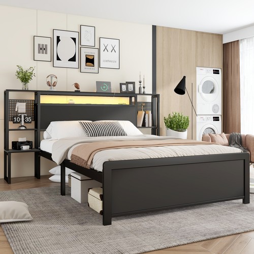 4ft6 double metal bed - double,