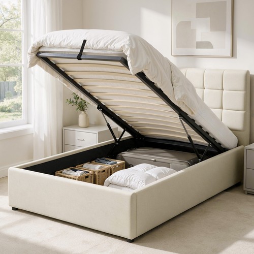 Fabric ottoman bed frame - fabric,