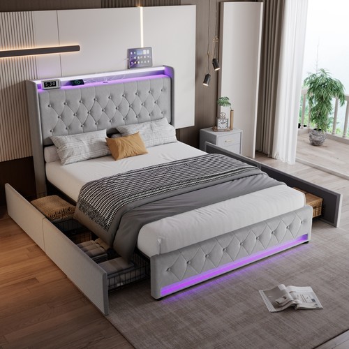 Velvet upholstered bed with - velvet,