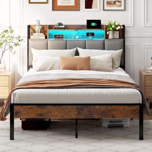 4ft6 double bed frame wooden - double,