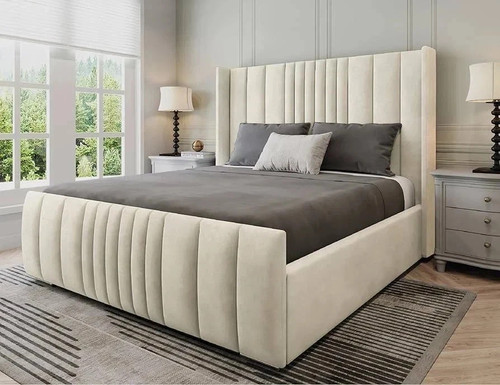 Bed frame winged - winged, upholstered