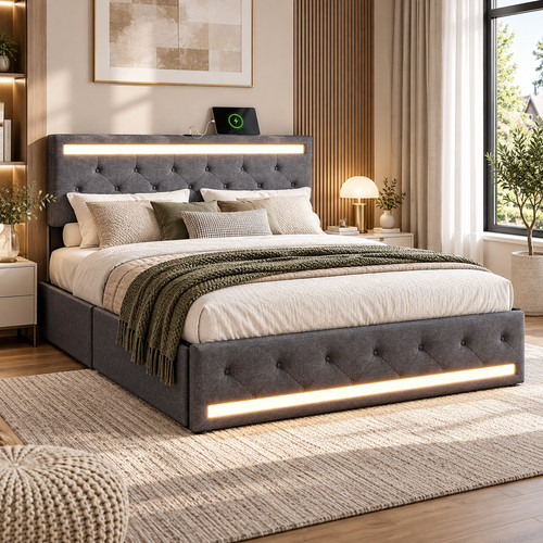 4ft6 double bed frame - bed,