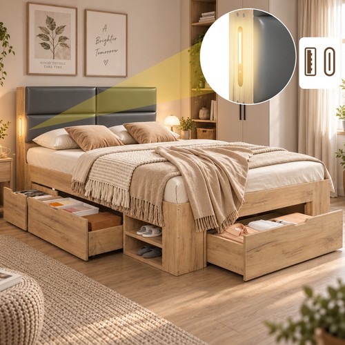4ft6 double wooden - 4ft6, frame