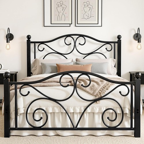 4ft6 double bed frame - bed, with