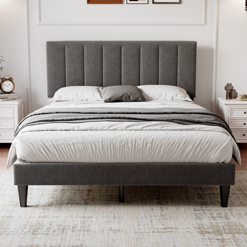 4ft6 velvet upholstered double - velvet,