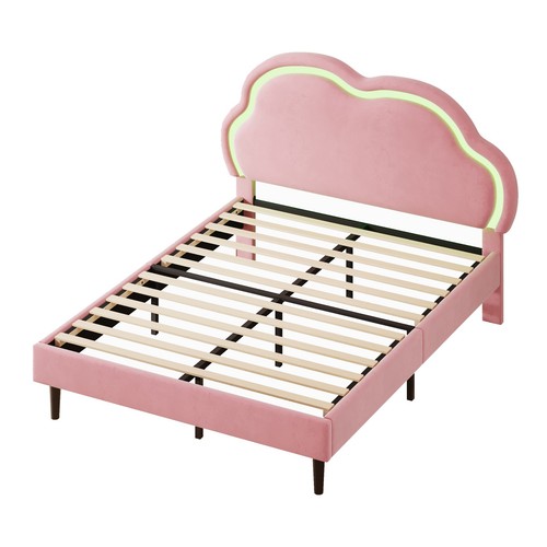 4ft6 double bed velvet - bed,