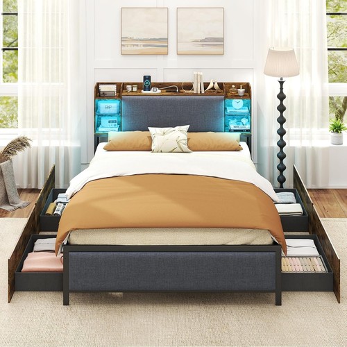 4ft6 double storage bed - storage,