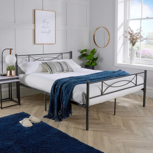 4ft double bed matt dark - double,