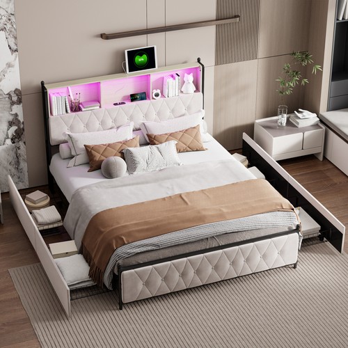 4ft6 double bed frame with - 4ft6,