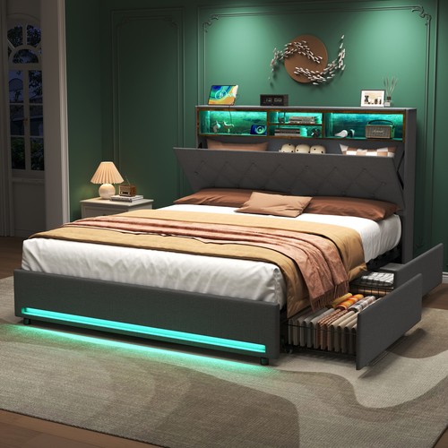 Upholstered bed 4ft6 double - bed,