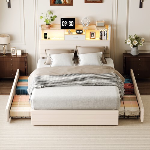 4ft6 double bed frame - bed, metal