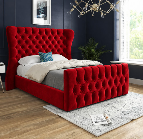 Luxury silver velvet bed - silver,