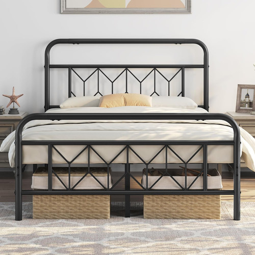 4ft6 double metal - double, bed